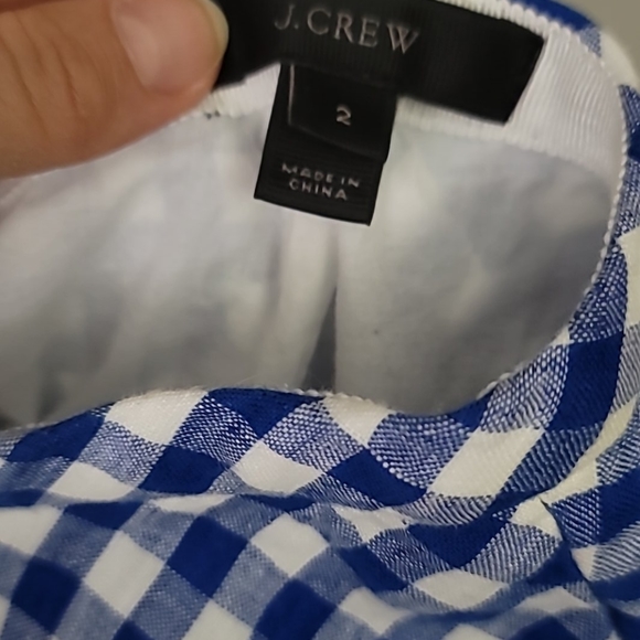 Beautiful Gingham J.Crew 100% Linen Lined Skirt - Picture 5 of 7